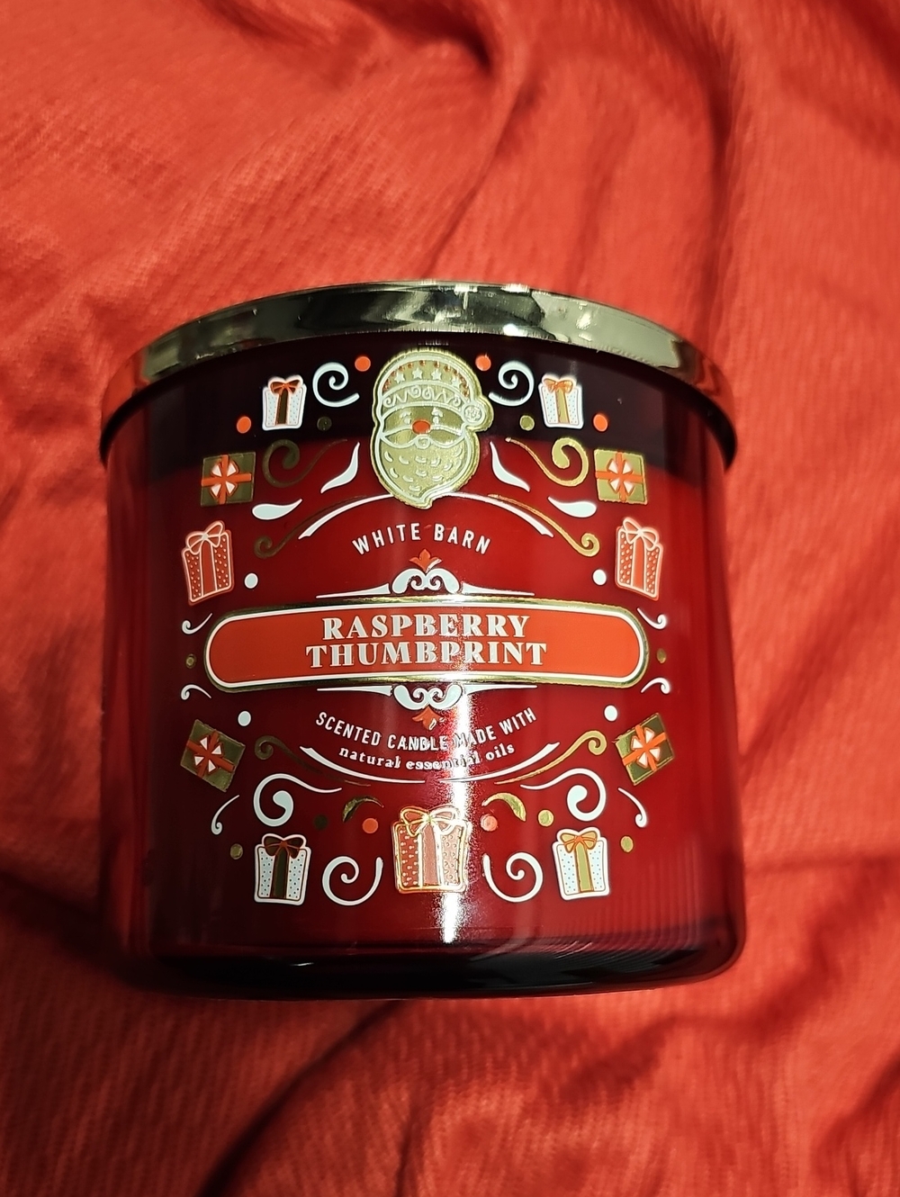 White Barn Bath & Body Works Raspberry Thumbprint 3-Wick Candle NWT
